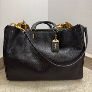 Coach Rogue 39 in Black Regenerative Pebbled Leather